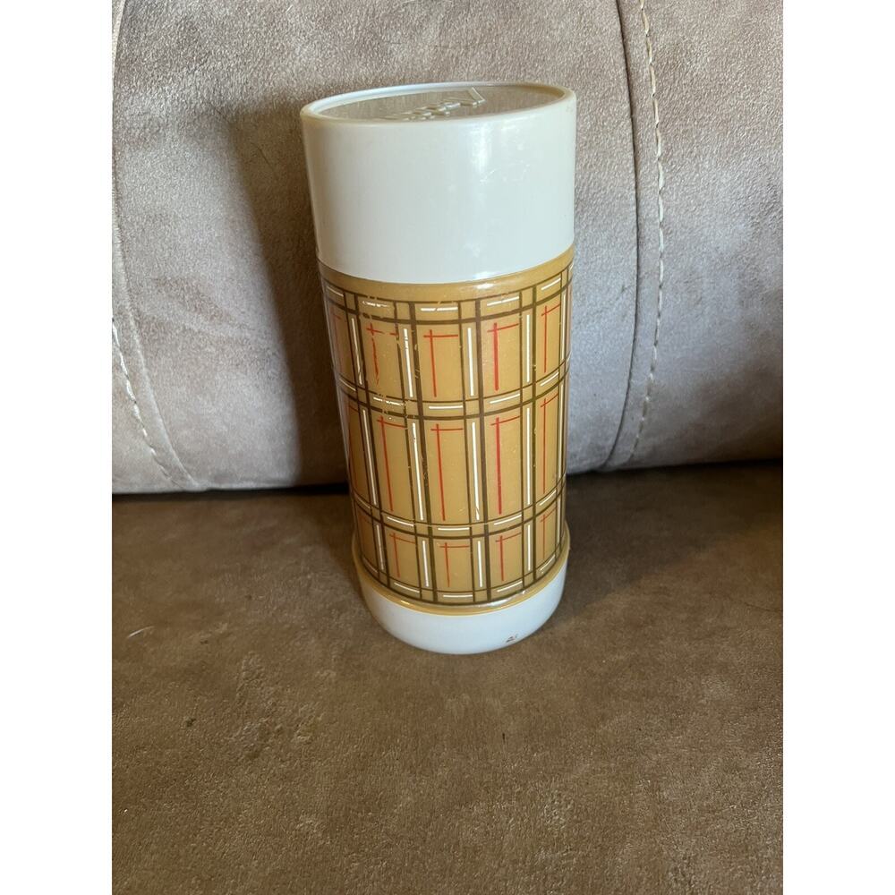 Vintage Aladdin's Best Buy Thermos Bottle WM4040 Pint Wide Mouth Brown Plaid